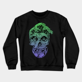 Skull Head Waves Green Purple Crewneck Sweatshirt